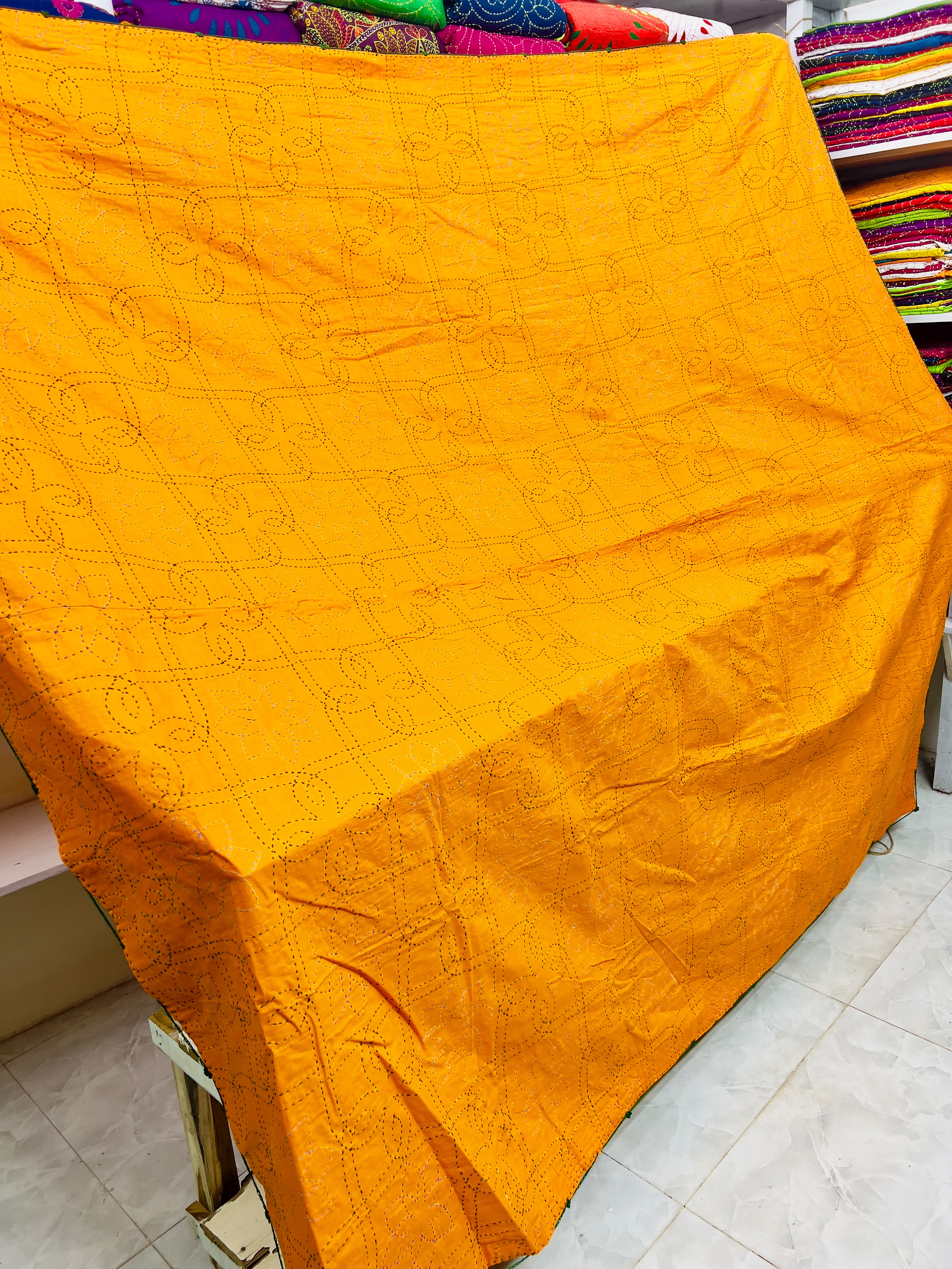 সুজনি নকশিকাঁথা ( অরেঞ্জ  কালার)